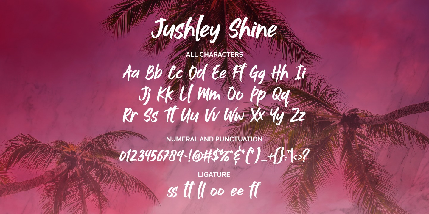 Ejemplo de fuente Jushley Shine #2